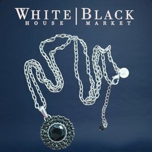 WHBM | Silver tone and black Pendant Necklace